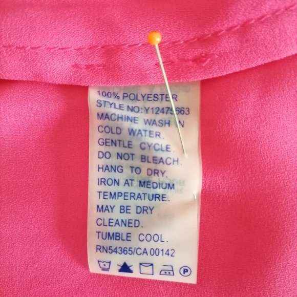 Peter Nygard Womens Pink V Neck Sleeveless Back Slit Blouse Top Plus Size 16W - Picture 6 of 7